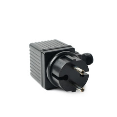 Black plastic adapter isolated