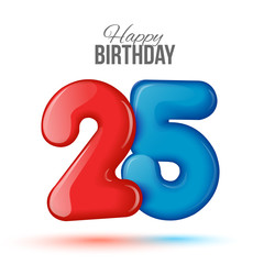 birthday. Greeting card with numbers.