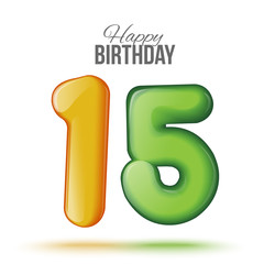 birthday. Greeting card with numbers.