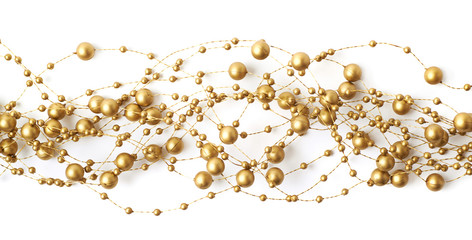 Line of beads garland thread isolated