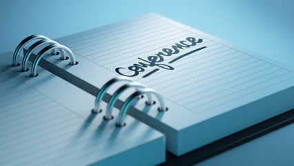 Closeup of a personal agenda setting an important date represent