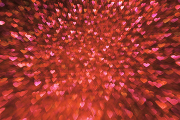 Valentines Day Background, Wedding Red Hearts  Lights