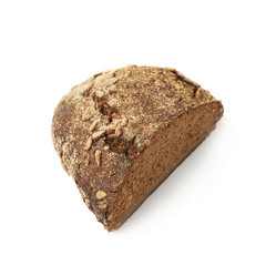 Half of a bread loaf isolated