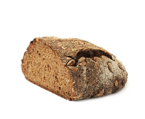 Half of a bread loaf isolated