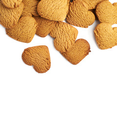 Pile of heart shaped gingerbread cookies