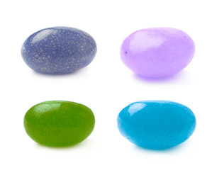 Single jelly bean candy isolated