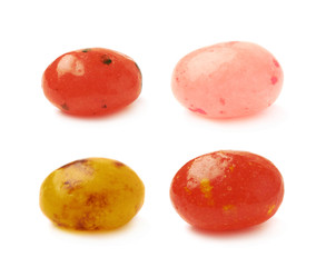 Single jelly bean candy isolated