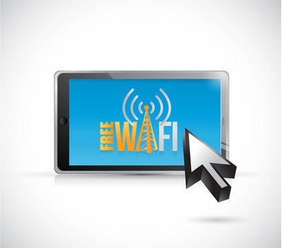 free wifi tablet sign illustration design