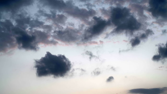Evening dark cloudy sky blue hour  time lapse  