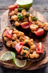 Fototapeta premium Shrimps sandwiches