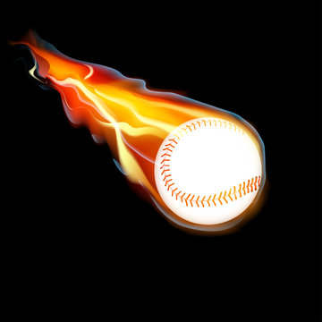 Baseball on fire
