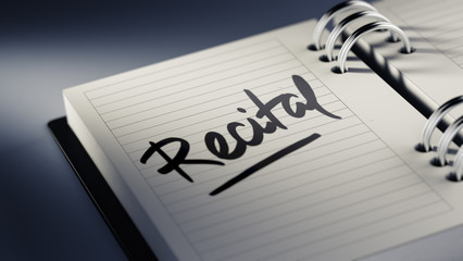 Closeup of a personal agenda setting an important date represent