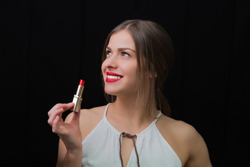 Fototapeta premium Woman with a red lipstick