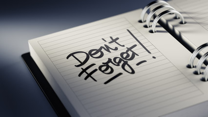 Closeup of a personal agenda setting an important date represent