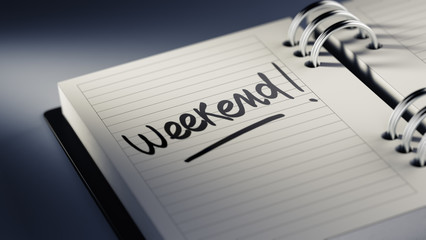 Closeup of a personal agenda setting an important date represent