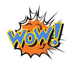 Vector comic sound effect - Wow. Pop art style.