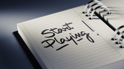 Closeup of a personal agenda setting an important date represent