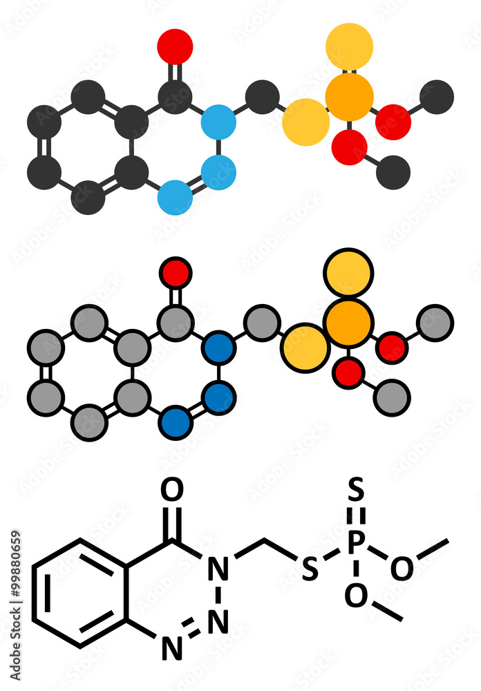 Sticker Azinphos-methyl organophosphate insecticide. 