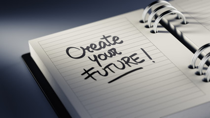 Closeup of a personal agenda setting an important date represent