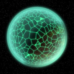 Futuristic abstract worldwide network connection / illustration / green network globe