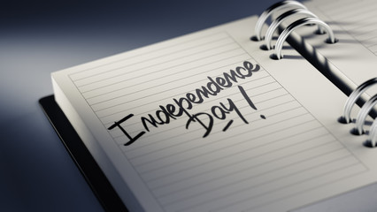 Closeup of a personal agenda setting an important date represent