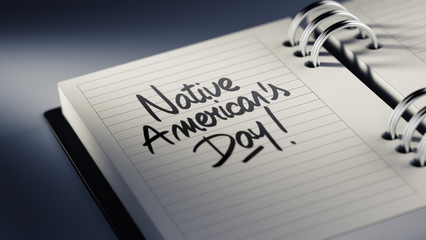 Closeup of a personal agenda setting an important date represent