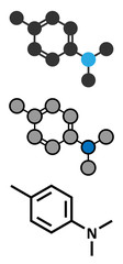 N,N-dimethyl-p-toluidine (DMPT) molecule. 