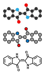 Indigotin indigo dye molecule. Used to color cotton.