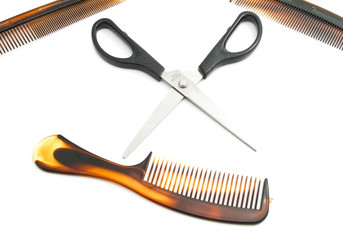 three combs and scissors