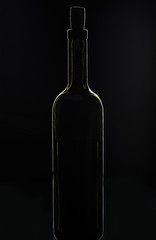 Opened wine bottle