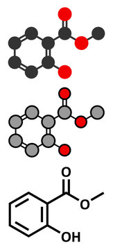 Methyl salicylate (wintergreen oil) molecule. 