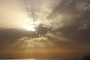 Sunset on the beach, Kos island, Greece