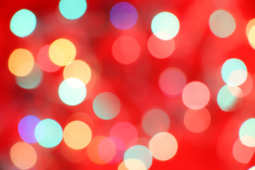Abstract colorful light with red background