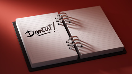 Closeup of a personal agenda setting an important date represent