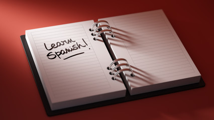 Closeup of a personal agenda setting an important date represent