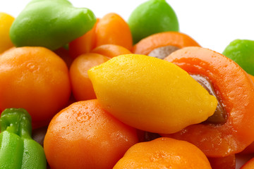 Fruit jelly candies closeup