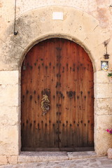Wooden medieval style front door