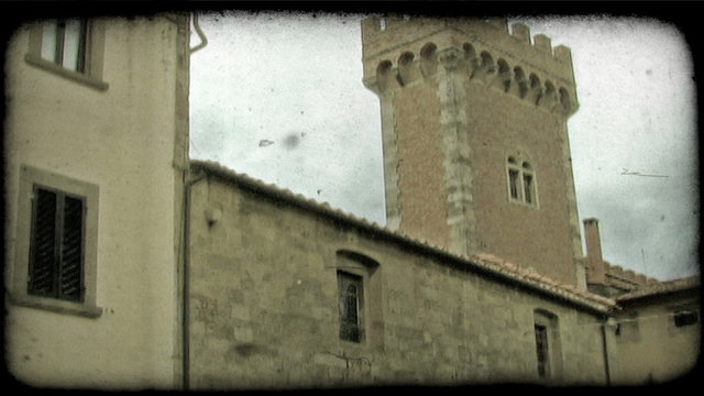 Italian Castle 1. Vintage stylized video clip.