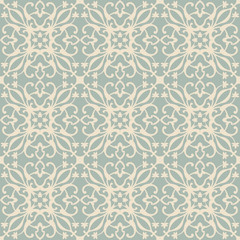 Elegant antique background image of vine spiral flower kaleidoscope pattern.
