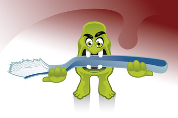 caries y el cepillo de dientes