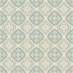 Elegant antique background image of square round geometry pattern.

