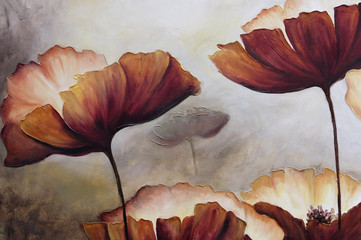 Painting poppies with texture © Mauricio G