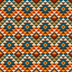 Tribal Aztec Style Seamless Geometric Pattern. Vector Illustrati