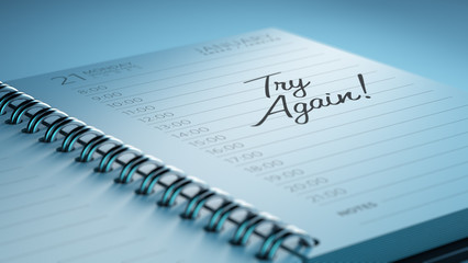 Closeup of a personal calendar setting an important date represe