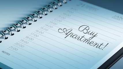 Closeup of a personal calendar setting an important date represe