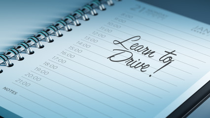 Closeup of a personal calendar setting an important date represe