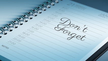 Closeup of a personal calendar setting an important date represe