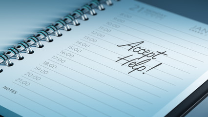 Closeup of a personal calendar setting an important date represe