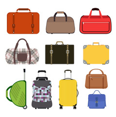 Travel bag vector illustration icons collection