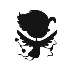 Valentine Day cupid angel cartoon style vector illustration